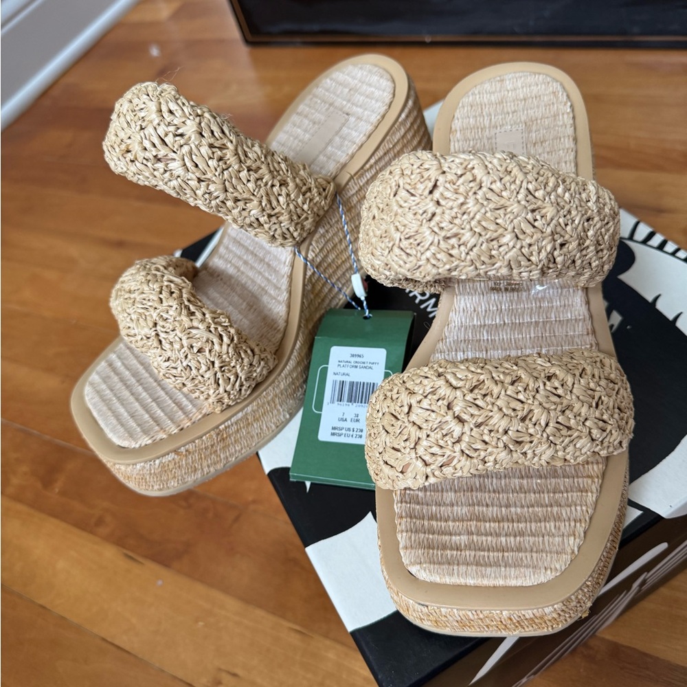 Farm Rio Natural Crocheted Puffy Platform Sandals - Picture 7 of 9